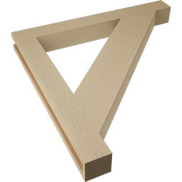 Ekena Millwork - BKTUR035X32X32TRA05RCPR - Timberthane Faux Wood Traditional Style Bracket, Block Ends, 3 1/2"W x 32"D x 32"H, Primed Tan