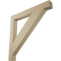 Ekena Millwork - BKTUR035X32X32TRA05RCPR - Timberthane Faux Wood Traditional Style Bracket, Block Ends, 3 1/2"W x 32"D x 32"H, Primed Tan