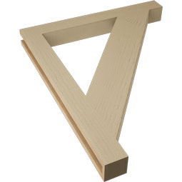 Ekena Millwork - BKTUR035X32X38TRA05RCPR - Timberthane Faux Wood Traditional Style Bracket, Block Ends, 3 1/2"W x 32"D x 38"H, Primed Tan
