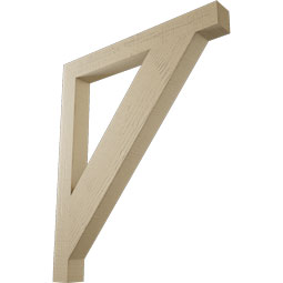 Ekena Millwork - BKTUR035X32X38TRA05RCPR - Timberthane Faux Wood Traditional Style Bracket, Block Ends, 3 1/2"W x 32"D x 38"H, Primed Tan