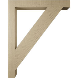 Ekena Millwork - BKTUR035X32X40TRA05RCPR - Timberthane Faux Wood Traditional Style Bracket, Block Ends, 3 1/2"W x 32"D x 40"H, Primed Tan