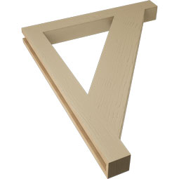 Ekena Millwork - BKTUR035X32X40TRA05RCPR - Timberthane Faux Wood Traditional Style Bracket, Block Ends, 3 1/2"W x 32"D x 40"H, Primed Tan
