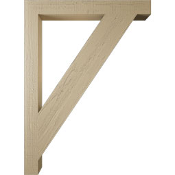 Ekena Millwork - BKTUR035X32X44TRA05RCPR - Timberthane Faux Wood Traditional Style Bracket, Block Ends, 3 1/2"W x 32"D x 44"H, Primed Tan