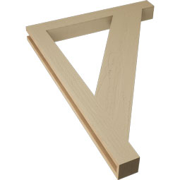 Ekena Millwork - BKTUR035X32X44TRA05RCPR - Timberthane Faux Wood Traditional Style Bracket, Block Ends, 3 1/2"W x 32"D x 44"H, Primed Tan