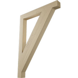 Ekena Millwork - BKTUR035X32X44TRA05RCPR - Timberthane Faux Wood Traditional Style Bracket, Block Ends, 3 1/2"W x 32"D x 44"H, Primed Tan