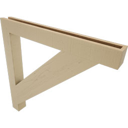 Ekena Millwork - BKTUR035X34X34TRA05RCPR - Timberthane Faux Wood Traditional Style Bracket, Block Ends, 3 1/2"W x 34"D x 34"H, Primed Tan