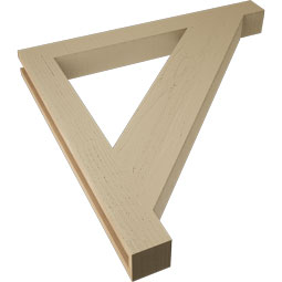 Ekena Millwork - BKTUR035X34X34TRA05RCPR - Timberthane Faux Wood Traditional Style Bracket, Block Ends, 3 1/2"W x 34"D x 34"H, Primed Tan