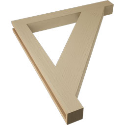 Ekena Millwork - BKTUR035X34X38TRA05RCPR - Timberthane Faux Wood Traditional Style Bracket, Block Ends, 3 1/2"W x 34"D x 38"H, Primed Tan