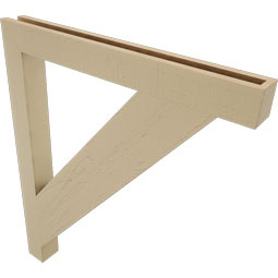 Ekena Millwork - BKTUR035X34X40TRA05RCPR - Timberthane Faux Wood Traditional Style Bracket, Block Ends, 3 1/2"W x 34"D x 40"H, Primed Tan