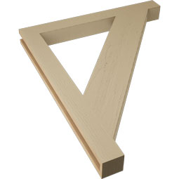 Ekena Millwork - BKTUR035X34X40TRA05RCPR - Timberthane Faux Wood Traditional Style Bracket, Block Ends, 3 1/2"W x 34"D x 40"H, Primed Tan