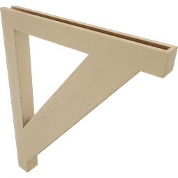 Ekena Millwork - BKTUR035X34X42TRA05RCPR - Timberthane Faux Wood Traditional Style Bracket, Block Ends, 3 1/2"W x 34"D x 42"H, Primed Tan