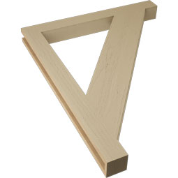 Ekena Millwork - BKTUR035X34X42TRA05RCPR - Timberthane Faux Wood Traditional Style Bracket, Block Ends, 3 1/2"W x 34"D x 42"H, Primed Tan