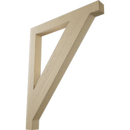 Ekena Millwork - BKTUR035X34X42TRA05RCPR - Timberthane Faux Wood Traditional Style Bracket, Block Ends, 3 1/2"W x 34"D x 42"H, Primed Tan