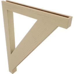 Ekena Millwork - BKTUR035X34X46TRA05RCPR - Timberthane Faux Wood Traditional Style Bracket, Block Ends, 3 1/2"W x 34"D x 46"H, Primed Tan