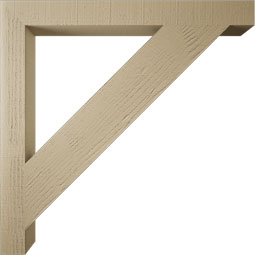 Ekena Millwork - BKTUR035X36X36TRA05RCPR - Timberthane Faux Wood Traditional Style Bracket, Block Ends, 3 1/2"W x 36"D x 36"H, Primed Tan