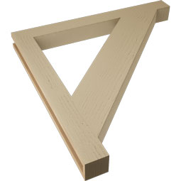 Ekena Millwork - BKTUR035X36X36TRA05RCPR - Timberthane Faux Wood Traditional Style Bracket, Block Ends, 3 1/2"W x 36"D x 36"H, Primed Tan