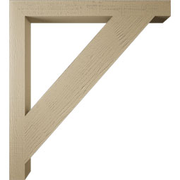 Ekena Millwork - BKTUR035X36X40TRA05RCPR - Timberthane Faux Wood Traditional Style Bracket, Block Ends, 3 1/2"W x 36"D x 40"H, Primed Tan