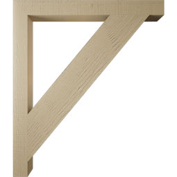 Ekena Millwork - BKTUR035X36X42TRA05RCPR - Timberthane Faux Wood Traditional Style Bracket, Block Ends, 3 1/2"W x 36"D x 42"H, Primed Tan