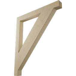 Ekena Millwork - BKTUR035X36X42TRA05RCPR - Timberthane Faux Wood Traditional Style Bracket, Block Ends, 3 1/2"W x 36"D x 42"H, Primed Tan