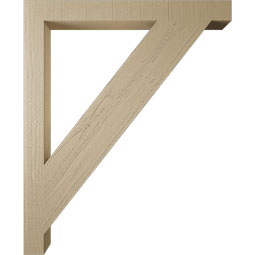 Ekena Millwork - BKTUR035X36X44TRA05RCPR - Timberthane Faux Wood Traditional Style Bracket, Block Ends, 3 1/2"W x 36"D x 44"H, Primed Tan