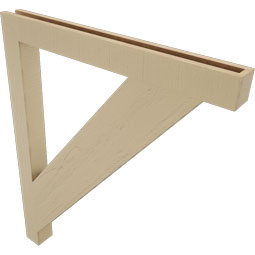 Ekena Millwork - BKTUR035X36X44TRA05RCPR - Timberthane Faux Wood Traditional Style Bracket, Block Ends, 3 1/2"W x 36"D x 44"H, Primed Tan
