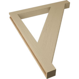 Ekena Millwork - BKTUR035X36X44TRA05RCPR - Timberthane Faux Wood Traditional Style Bracket, Block Ends, 3 1/2"W x 36"D x 44"H, Primed Tan