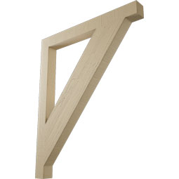 Ekena Millwork - BKTUR035X36X44TRA05RCPR - Timberthane Faux Wood Traditional Style Bracket, Block Ends, 3 1/2"W x 36"D x 44"H, Primed Tan