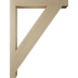Ekena Millwork - BKTUR035X36X48TRA05RCPR - Timberthane Faux Wood Traditional Style Bracket, Block Ends, 3 1/2"W x 36"D x 48"H, Primed Tan