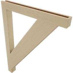 Ekena Millwork - BKTUR035X36X48TRA05RCPR - Timberthane Faux Wood Traditional Style Bracket, Block Ends, 3 1/2"W x 36"D x 48"H, Primed Tan