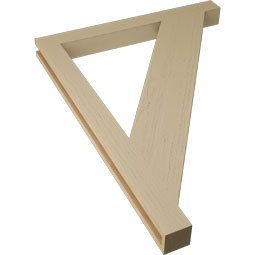 Ekena Millwork - BKTUR035X36X48TRA05RCPR - Timberthane Faux Wood Traditional Style Bracket, Block Ends, 3 1/2"W x 36"D x 48"H, Primed Tan
