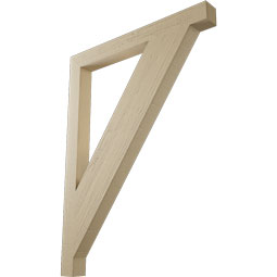 Ekena Millwork - BKTUR035X36X48TRA05RCPR - Timberthane Faux Wood Traditional Style Bracket, Block Ends, 3 1/2"W x 36"D x 48"H, Primed Tan