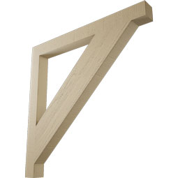 Ekena Millwork - BKTUR035X38X38TRA05RCPR - Timberthane Faux Wood Traditional Style Bracket, Block Ends, 3 1/2"W x 38"D x 38"H, Primed Tan