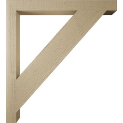 Ekena Millwork - BKTUR035X38X42TRA05RCPR - Timberthane Faux Wood Traditional Style Bracket, Block Ends, 3 1/2"W x 38"D x 42"H, Primed Tan