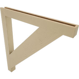 Ekena Millwork - BKTUR035X38X42TRA05RCPR - Timberthane Faux Wood Traditional Style Bracket, Block Ends, 3 1/2"W x 38"D x 42"H, Primed Tan