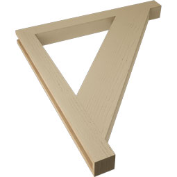 Ekena Millwork - BKTUR035X38X42TRA05RCPR - Timberthane Faux Wood Traditional Style Bracket, Block Ends, 3 1/2"W x 38"D x 42"H, Primed Tan