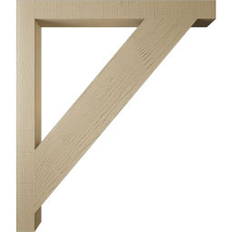 Ekena Millwork - BKTUR035X38X44TRA05RCPR - Timberthane Faux Wood Traditional Style Bracket, Block Ends, 3 1/2"W x 38"D x 44"H, Primed Tan