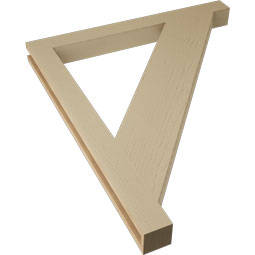 Ekena Millwork - BKTUR035X38X44TRA05RCPR - Timberthane Faux Wood Traditional Style Bracket, Block Ends, 3 1/2"W x 38"D x 44"H, Primed Tan
