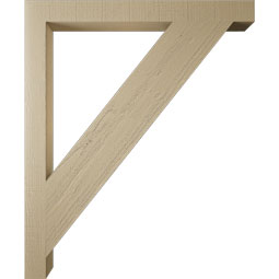 Ekena Millwork - BKTUR035X38X46TRA05RCPR - Timberthane Faux Wood Traditional Style Bracket, Block Ends, 3 1/2"W x 38"D x 46"H, Primed Tan