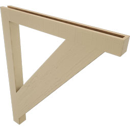 Ekena Millwork - BKTUR035X38X46TRA05RCPR - Timberthane Faux Wood Traditional Style Bracket, Block Ends, 3 1/2"W x 38"D x 46"H, Primed Tan