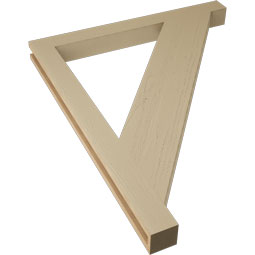 Ekena Millwork - BKTUR035X38X46TRA05RCPR - Timberthane Faux Wood Traditional Style Bracket, Block Ends, 3 1/2"W x 38"D x 46"H, Primed Tan