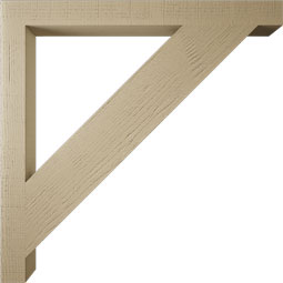 Ekena Millwork - BKTUR035X40X40TRA05RCPR - Timberthane Faux Wood Traditional Style Bracket, Block Ends, 3 1/2"W x 40"D x 40"H, Primed Tan