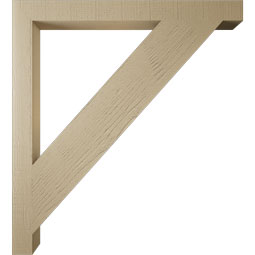 Ekena Millwork - BKTUR035X40X44TRA05RCPR - Timberthane Faux Wood Traditional Style Bracket, Block Ends, 3 1/2"W x 40"D x 44"H, Primed Tan