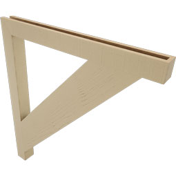 Ekena Millwork - BKTUR035X40X44TRA05RCPR - Timberthane Faux Wood Traditional Style Bracket, Block Ends, 3 1/2"W x 40"D x 44"H, Primed Tan