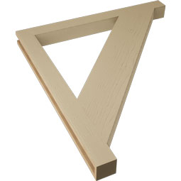 Ekena Millwork - BKTUR035X40X44TRA05RCPR - Timberthane Faux Wood Traditional Style Bracket, Block Ends, 3 1/2"W x 40"D x 44"H, Primed Tan