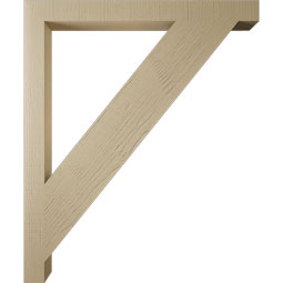 Ekena Millwork - BKTUR035X40X48TRA05RCPR - Timberthane Faux Wood Traditional Style Bracket, Block Ends, 3 1/2"W x 40"D x 48"H, Primed Tan