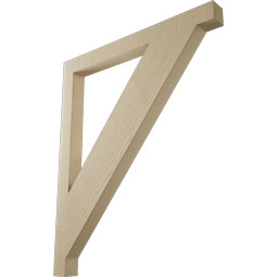 Ekena Millwork - BKTUR035X40X48TRA05RCPR - Timberthane Faux Wood Traditional Style Bracket, Block Ends, 3 1/2"W x 40"D x 48"H, Primed Tan