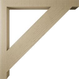 Ekena Millwork - BKTUR035X42X42TRA05RCPR - Timberthane Faux Wood Traditional Style Bracket, Block Ends, 3 1/2"W x 42"D x 42"H, Primed Tan
