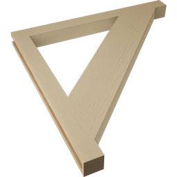 Ekena Millwork - BKTUR035X42X42TRA05RCPR - Timberthane Faux Wood Traditional Style Bracket, Block Ends, 3 1/2"W x 42"D x 42"H, Primed Tan