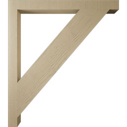 Ekena Millwork - BKTUR035X42X48TRA05RCPR - Timberthane Faux Wood Traditional Style Bracket, Block Ends, 3 1/2"W x 42"D x 48"H, Primed Tan