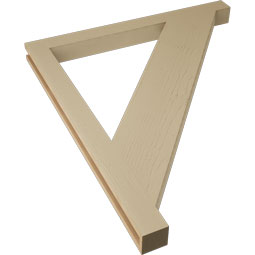 Ekena Millwork - BKTUR035X42X48TRA05RCPR - Timberthane Faux Wood Traditional Style Bracket, Block Ends, 3 1/2"W x 42"D x 48"H, Primed Tan